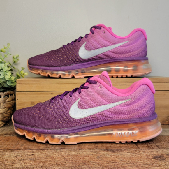 Nike Air Max 2017 Running Athletic Shoes Sneakers Pink Bright Purple Mesh 9.5 - Picture 2 of 14